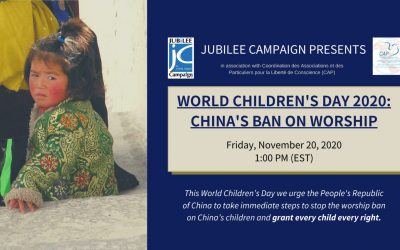 World Children’s Day 2020: China’s Ban on Worship