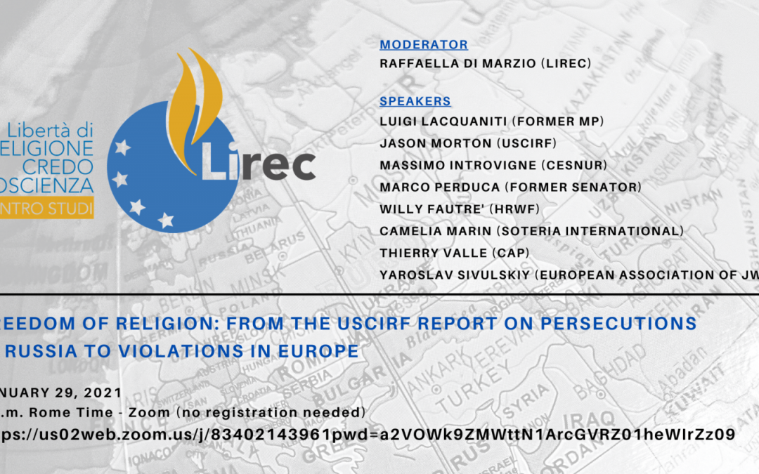Freedom of Religion: From the USCIRF Report on Persecutions in Russia to Violations in Europe / FECRIS Is Almost Entirely Financed by the French State GONGO or NGO