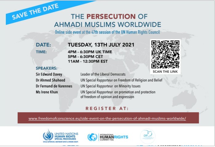 Side Event on the persecution of Ahmadi Muslims Worldwide
