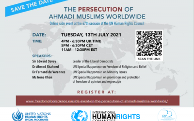 13th July conference the persecution of Ahmadi Muslims Worldwide