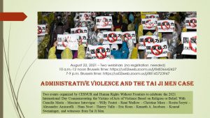 Administrative Violence and the Tai Ji Men Case