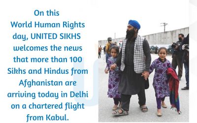 UNITED SIKHS welcomes the news that more than 100 Sikhs and Hindus from Afghanistan