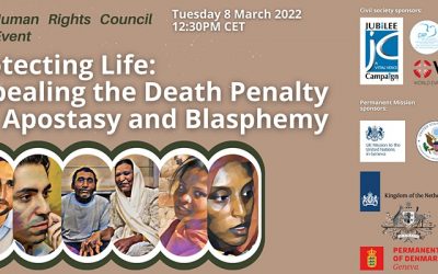 Abolitionist and Retentionist States, UN experts, and Civil Society Make a Unified Call for Action to Repeal of the Death Penalty for Apostasy and Blasphemy at the first Hybrid UN Human Rights Council side-event in 2022