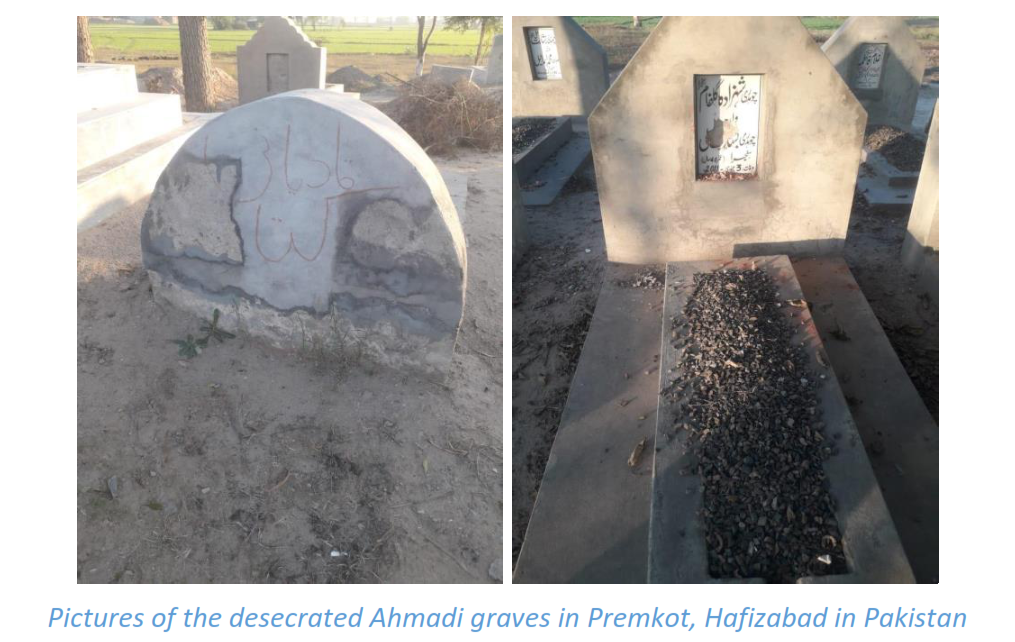 Graves of ahmadis desecrated in ‘malicious’ act of vandalism in cemetry at premkot, hafizabad pakistan