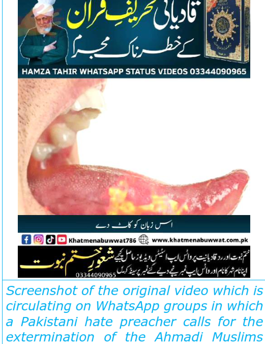 “cut  the	tongue”  –  sickening  video in Pakistan calls for extermination of Ahmadi muslims across the world