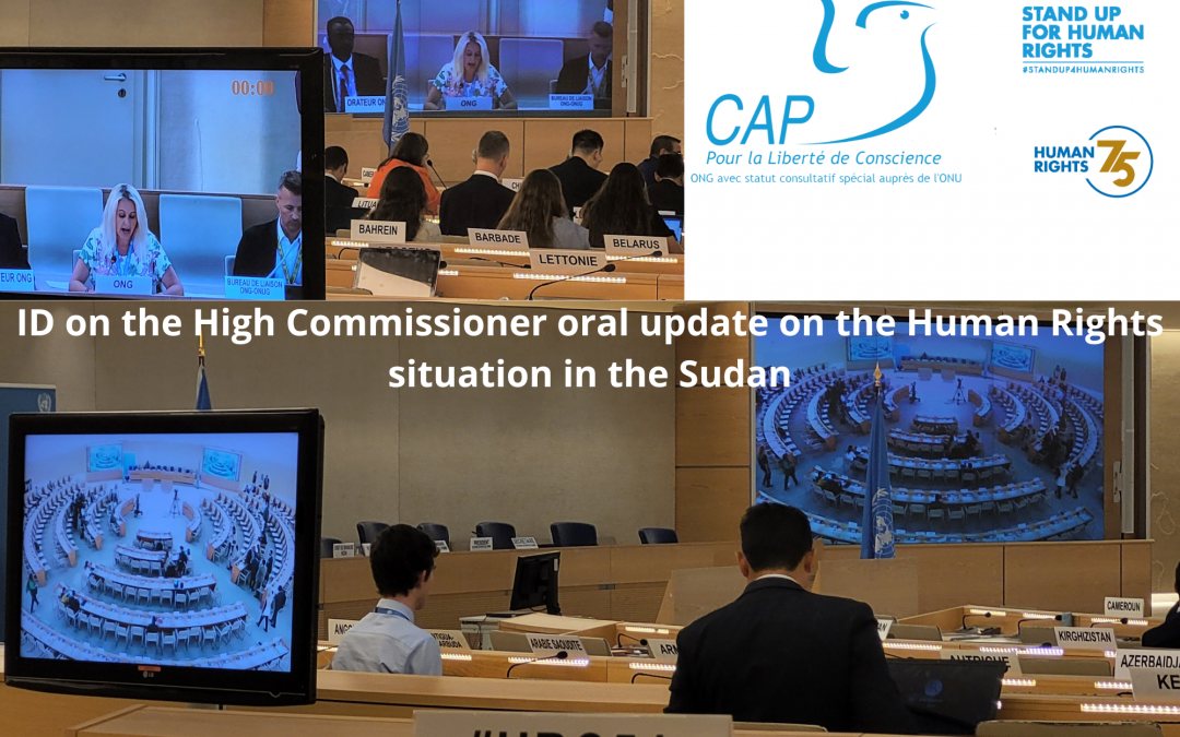 Oral declaration Item 2: Interactive dialogue on the High Commissioner oral update on the Human Rights situation in the Sudan