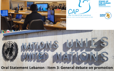 Oral Statement Lebanon : Item 3: General debate on promotion and protection of all human rights, civil, political, economic, social and cultural rights, including the right to development – General Debate
