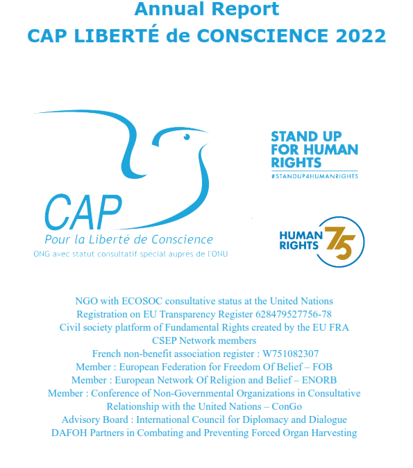 CAP Liberté de Conscience Annual Report 2022