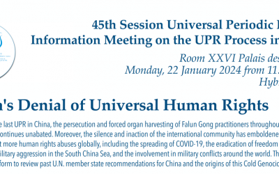 45th session Universal Periodic Review Working Group Information meeting on China
