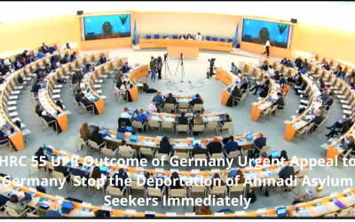 HRC 55 UPR Outcome of Germany Urgent Appeal to Germany  Stop the Deportation of Ahmadi Asylum Seekers Immediately