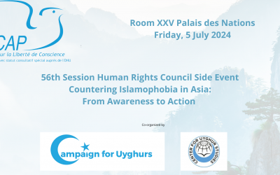 56th Session Human Rights Council Side Event on “Countering Islamophobia in Asia: From Awareness to Action”