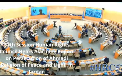 57th Session Human Rights Council Hears Alarming Report on Persecution of Ahmadi Religion of Peace and Light  in Jordan